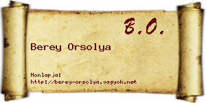 Berey Orsolya névjegykártya